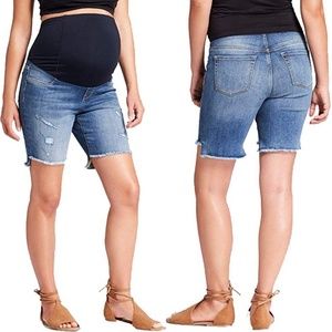 4/$25 Crossover Panel Bermuda Jean Shorts